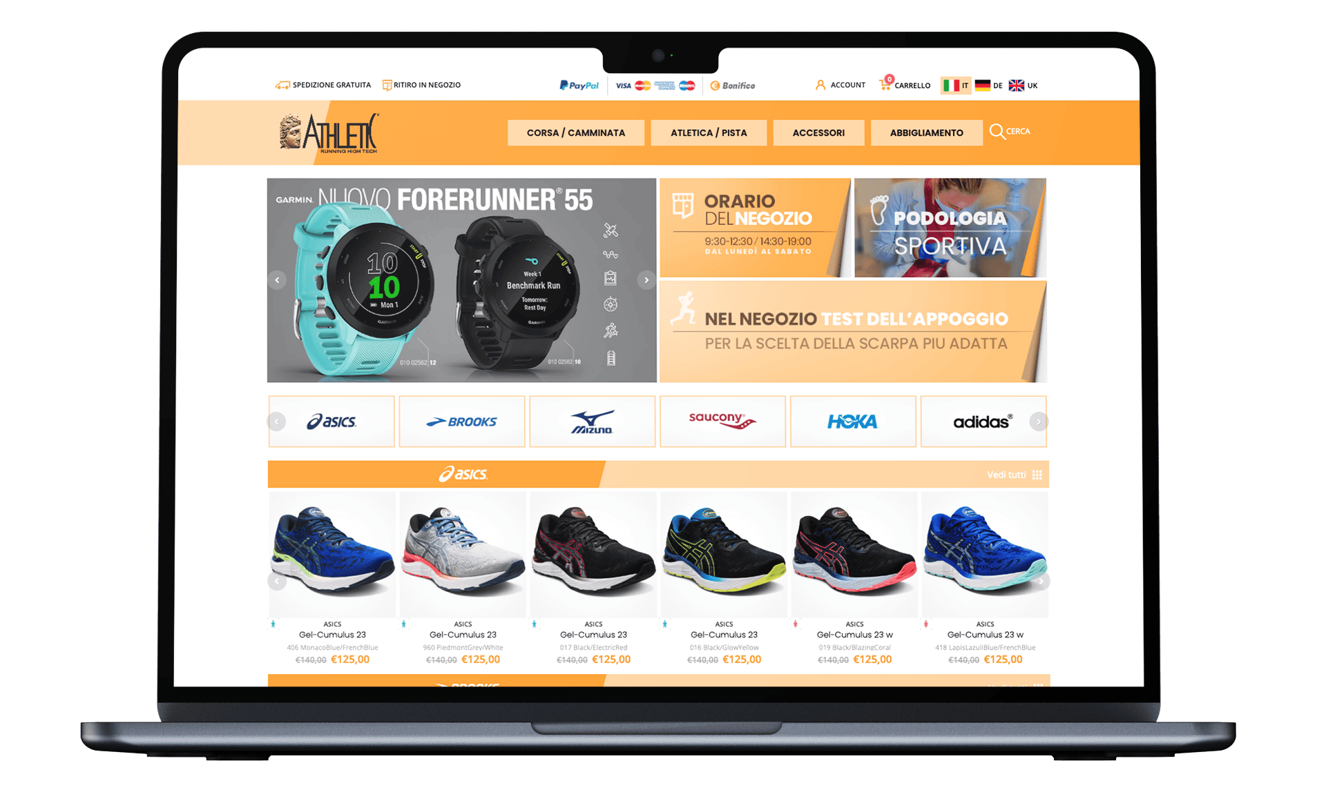 Sito e-commerce con personalizzazione selettore taglie
