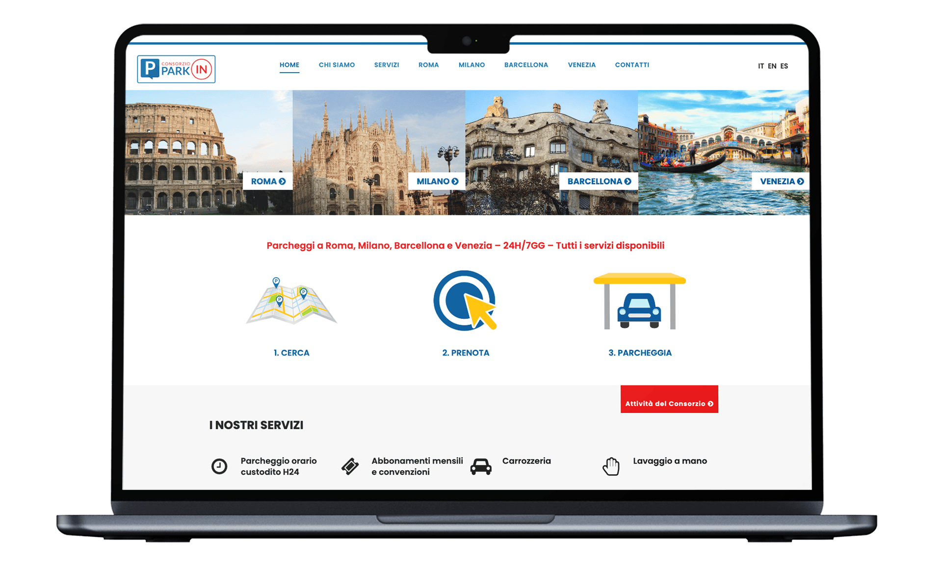 Realizzazione sito web gestione sistemi di parcheggio