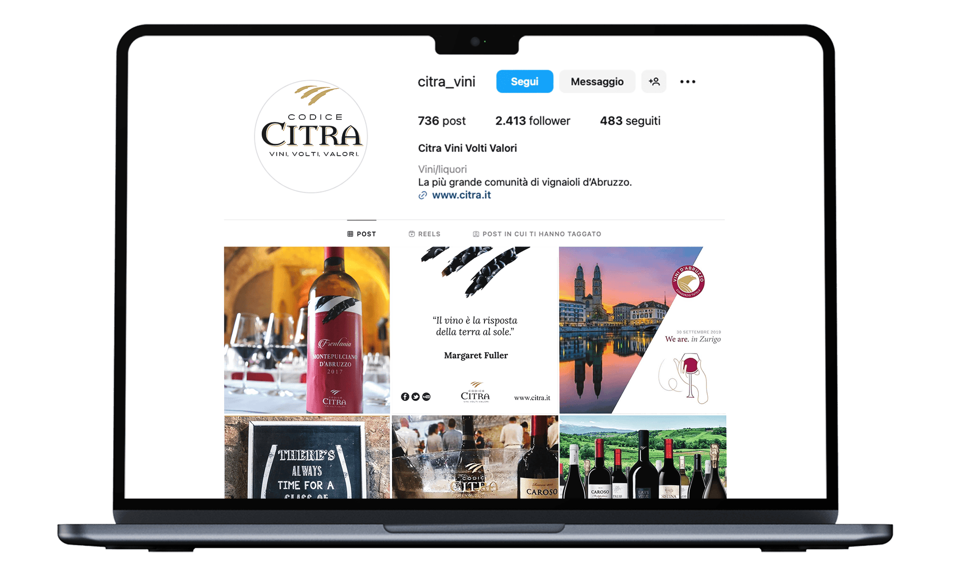 Gestione canali social azienda vinicola CITRA VINI 
