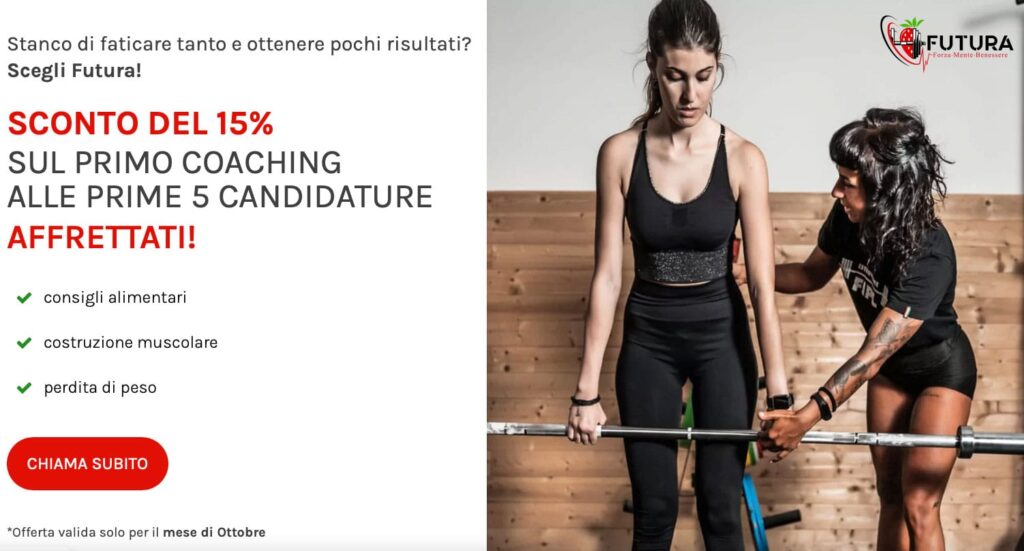 realizzazione landing page efficace palestra