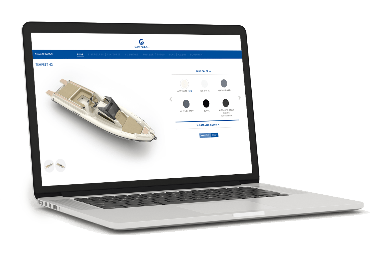 Configuratore prodotti online barche