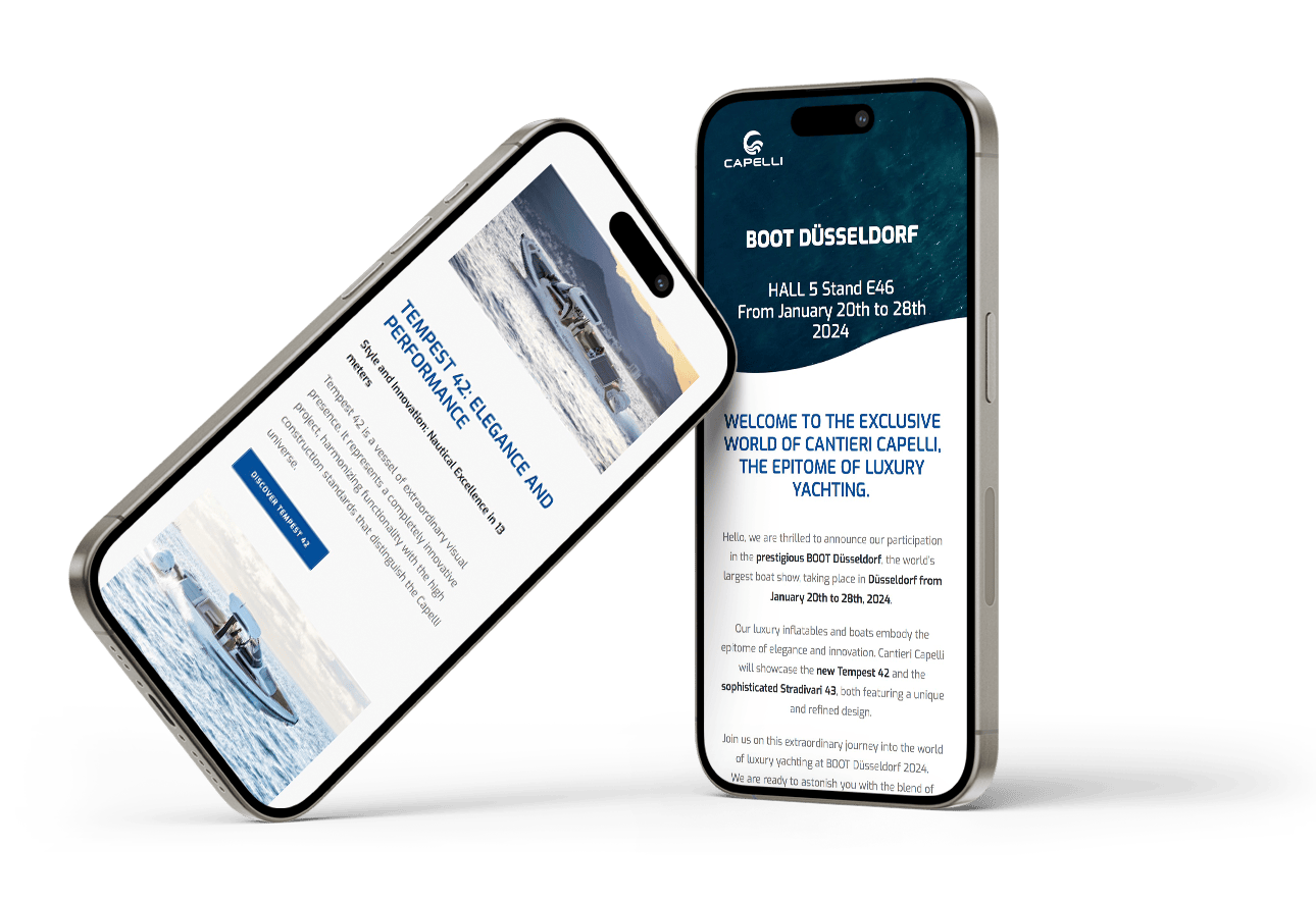 Landing page mobile friendly Cantieri Capelli