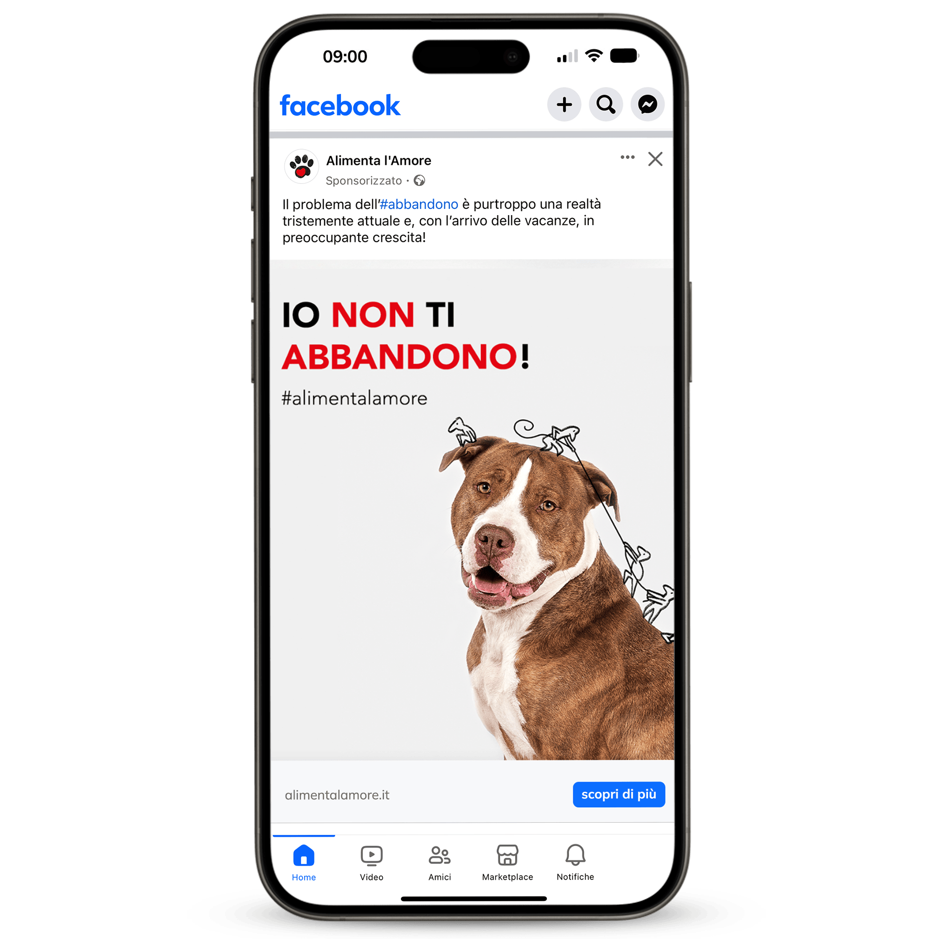 pubblicità facebook Alimenta l'amore