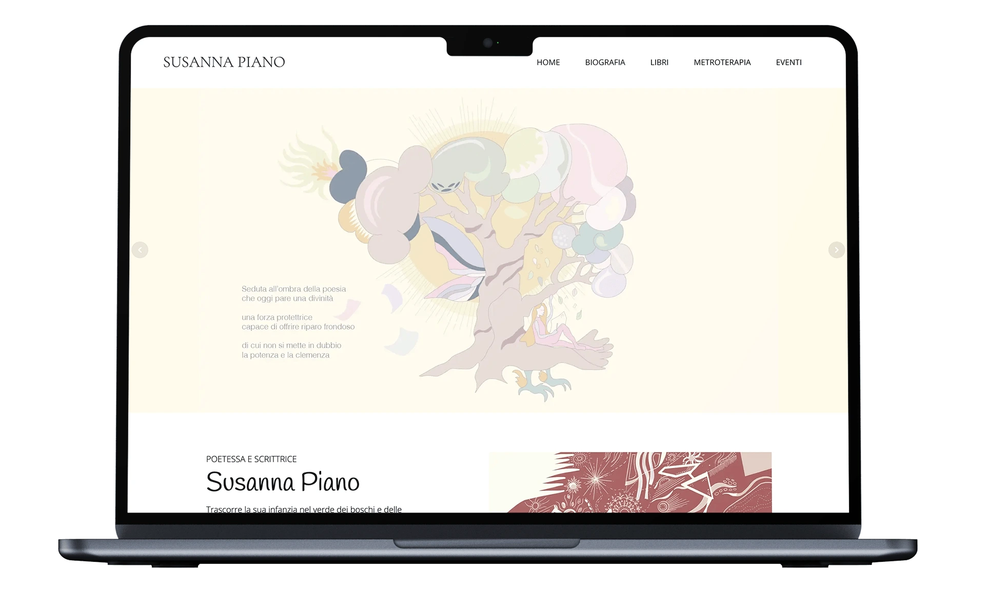 realizzazione sito per artisti: Susanna Piano